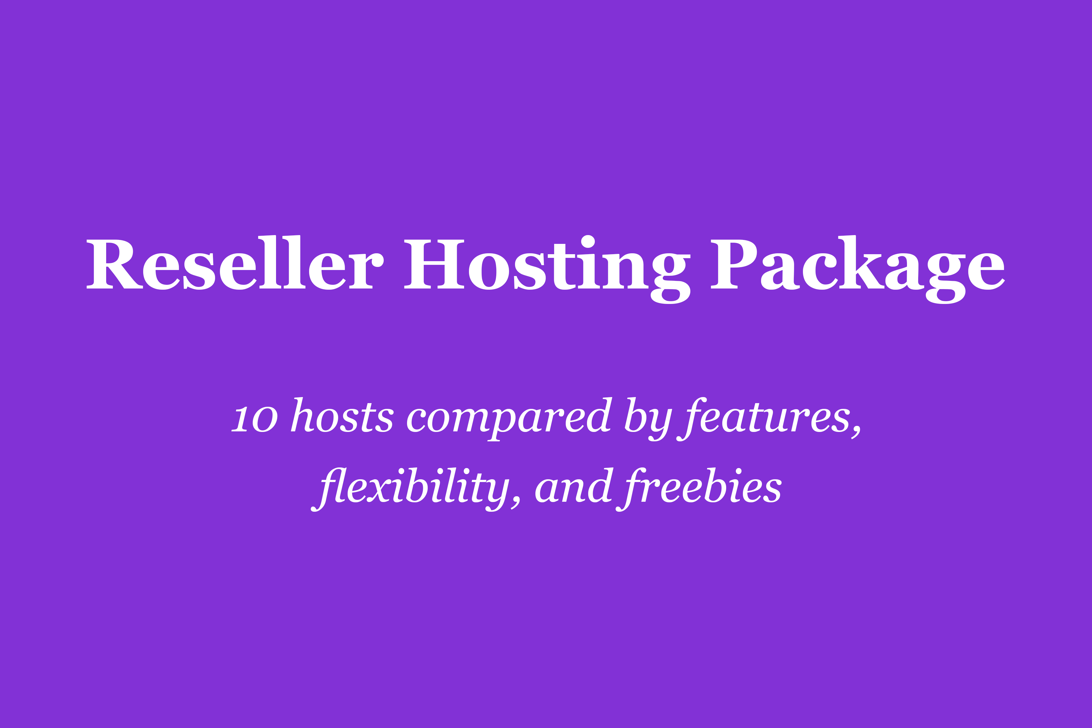 reseller hosting package